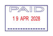 Picture of R/STAMP DATER TRAXX PAID 42X26MM BLUE-RED